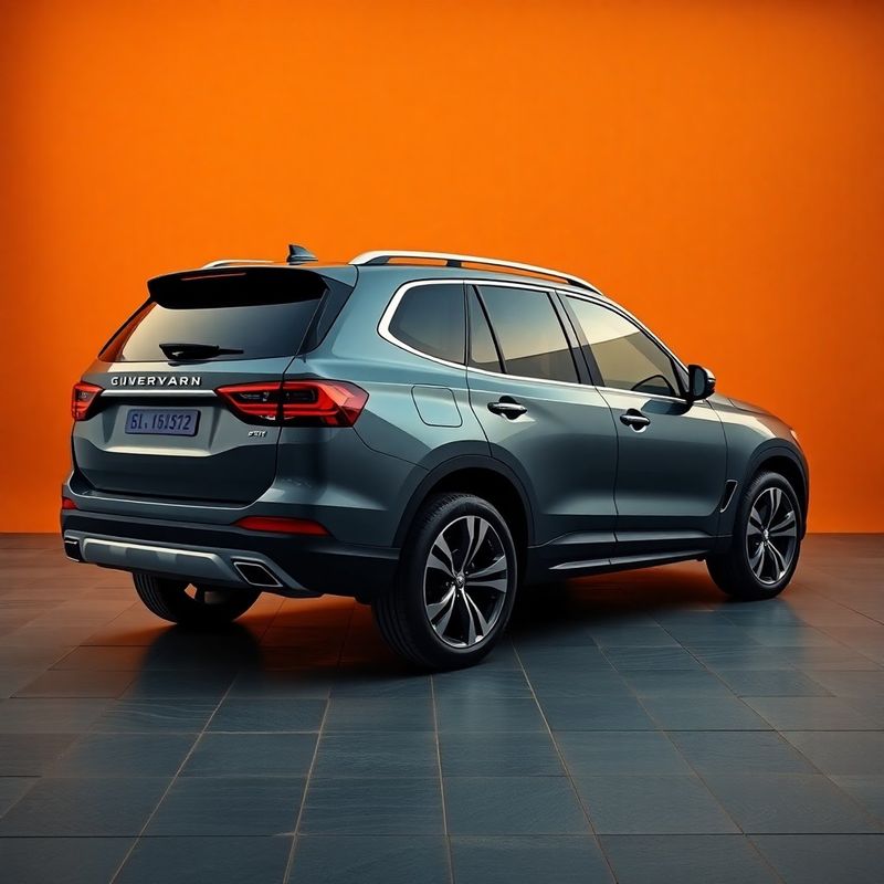 SUV gris oscuro en estudio con iluminación editorial